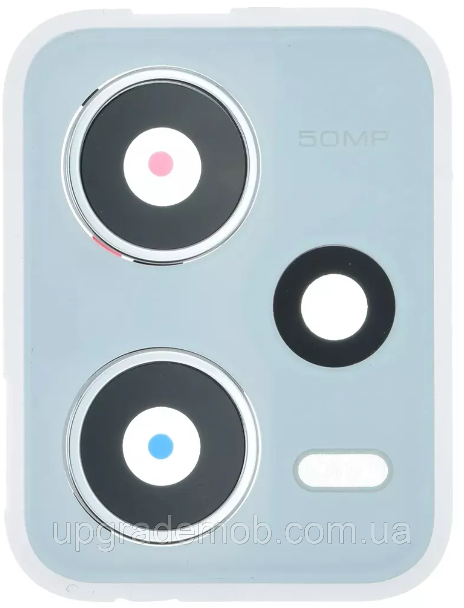 Скло камери Xiaomi Redmi Note 12 Pro 5G з рамкою білого кольору, фото 1