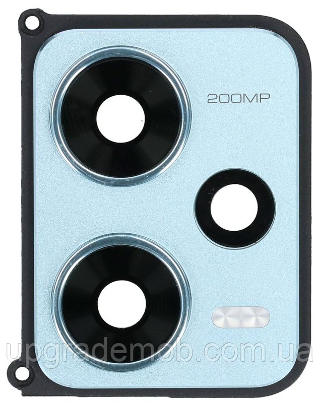 Скло камери Xiaomi Redmi Note 12 Pro+ з рамкою синього кольору, фото 1