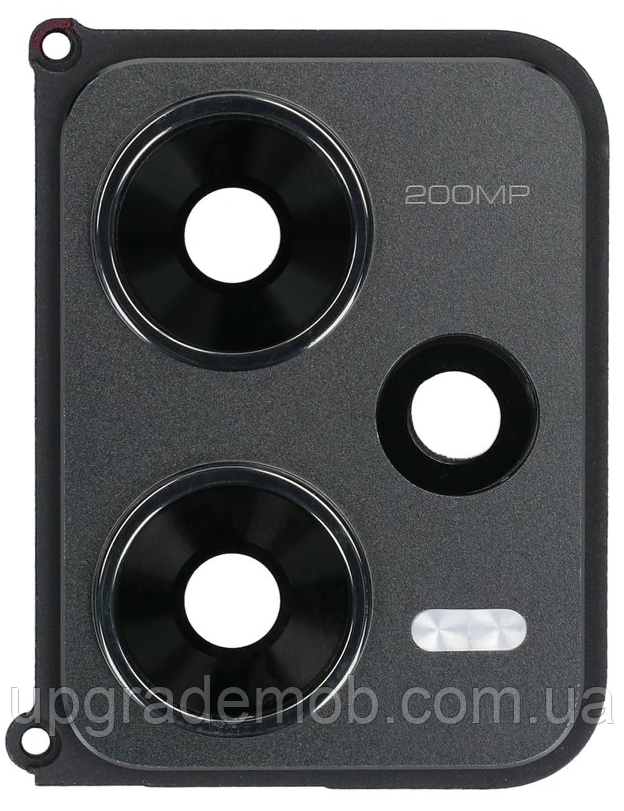 Скло камери Xiaomi Redmi Note 12 Pro+ з рамкою чорного кольору, фото 1