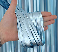 Штора для фотозони фольгована 100х200 см Сатин блакитний