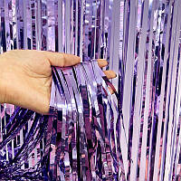 Штора для фотозони фольгована 100х200 см Металік лавандовий