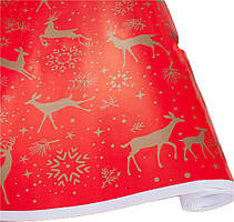 Подарунковий папір 70см х10 м "Олені на червоному"