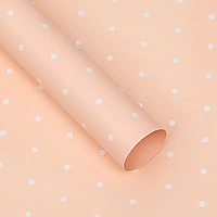 Плівка (калька) матова в листах "Горох дрібний на персиковому", (58 см х 58 см) 5 листів