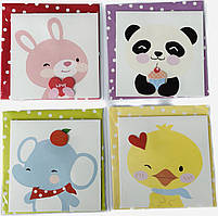 Листівка з конвертом для грошей "Веселі тварини" (асорті)