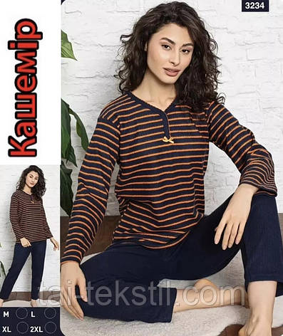 Піжама тепла жіноча м'який ІНТЕРЛОК-КАШЕМІР Туреччина M-L-XL-2XL (Нова колекція), фото 1