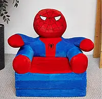 М'яке дитяче крісло Людина Павук, розкладне плюшеве крісло-діван Спайдер для дітей, Червоний