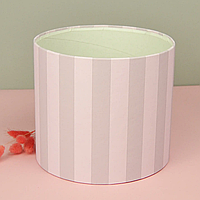 Шляпна коробка "Смужка пудрова" 20 см