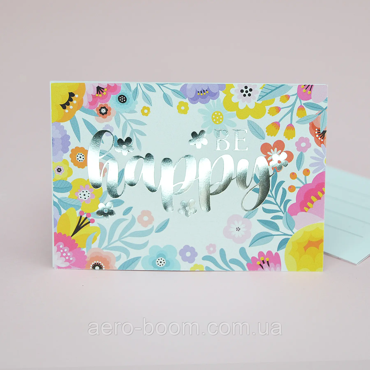 Міні листівки з тисненням "Be happy", 10 шт