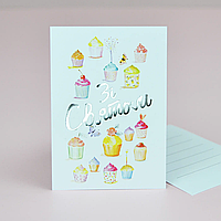 Міні листівки з тисненням "Зі святом: кексики", 10 шт