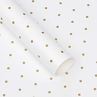 Плівка (калька) матова в рулоні "Горох дрібний на білому", (58 см х 58 см) 5 листів