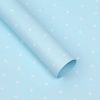 Плівка (калька) матова в рулоні "Горох дрібний на блакитному", (58 см х 58 см) 5 листів