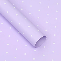Плівка (калька) матова в рулоні "Горох дрібний на лавандовому", (58 см х 58 см) 5 листів