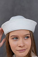 Панама матроса з вовни D.Hats молочного кольору з розрізом