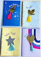 Листівки з конвертом для грошей "Акрилова вставка", 4 шт.