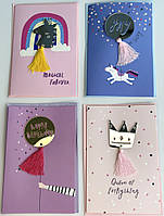 Листівки з конвертом для грошей "Акрилова вставка", 4 шт.