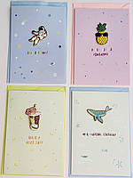 Листівки з конвертом для грошей "Об'ємна вставка", 4 шт.