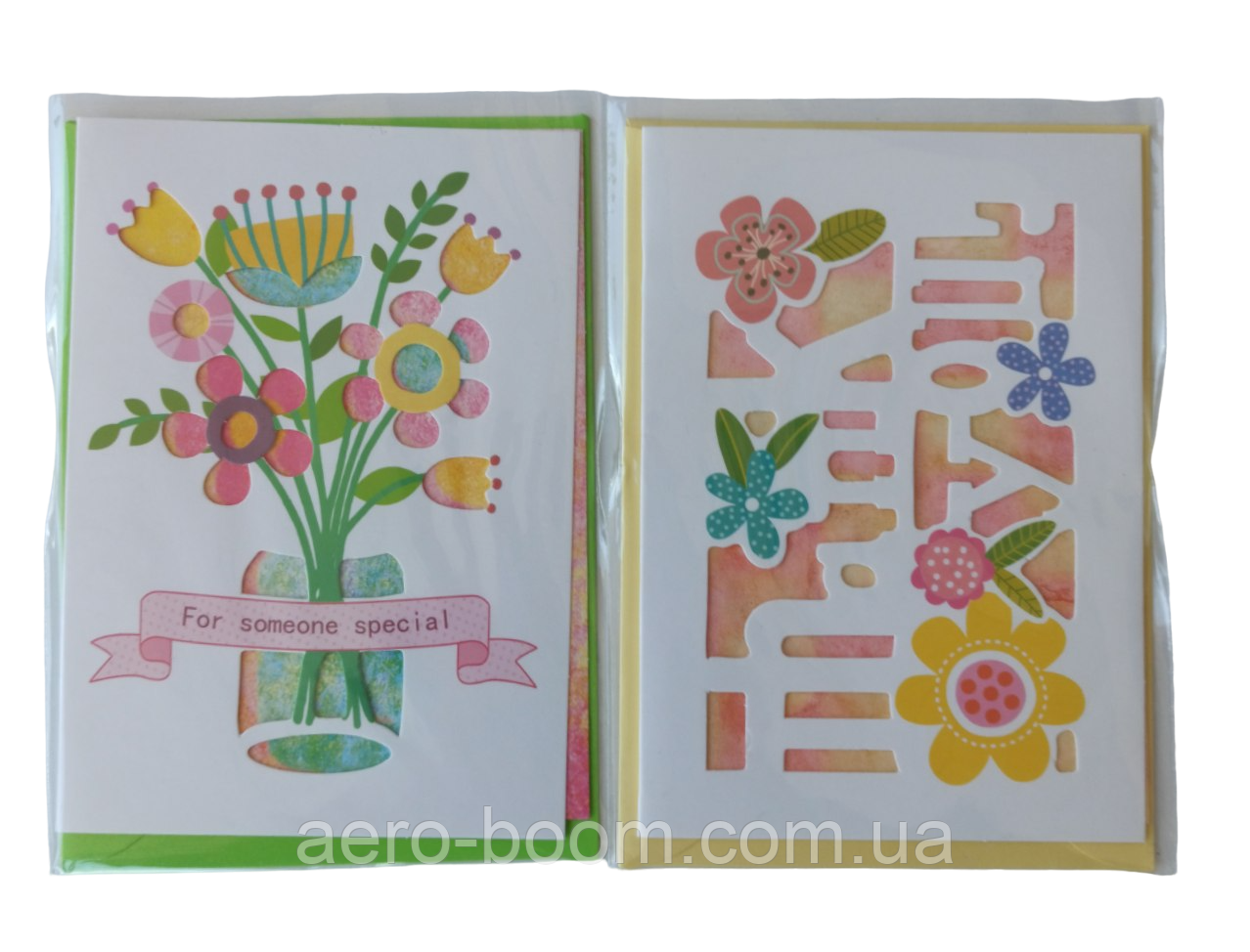 Листівки з конвертом для грошей "Best wishes", 2 шт.