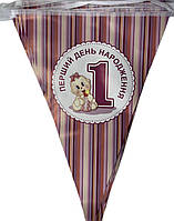 Гірлянда паперова прапорці   "Перший День народження"