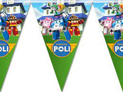 Гірлянда паперова прапорці   "Robocar Poly"