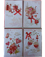 Листівки з конвертом для грошей "З любов'ю", 4 шт.