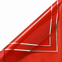 Плівка (калька) матова в листах "Червона з срібною каймою 10", (58 см х 58 см) 5 листів