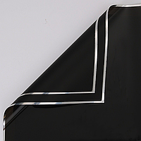 Плівка (калька) матова в листах "Чорна з срібною каймою 12", (58 см х 58 см) 5 листів