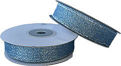 Стрічка парча 1.5 см (23 метри) Блакитна