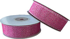 Стрічка парча 2 см (23 метри) Яскраво-рожева