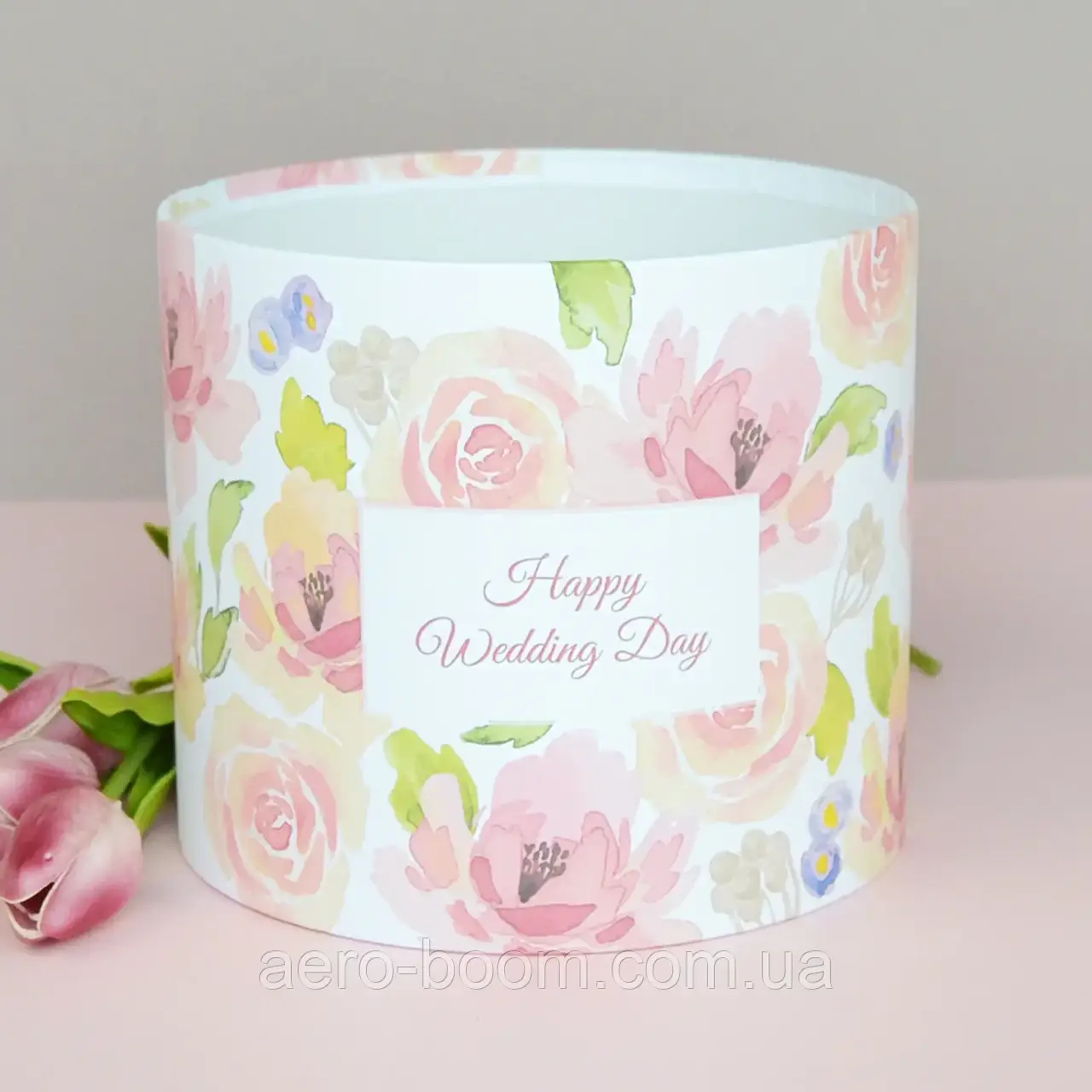 Шляпна коробка "Happy Wedding Day" 20 см