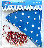 Гірлянда паперова прапорці "Геометрія" мікс блакитного з синім