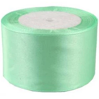 Стрічка атласна 4 см ( 33 МЕТРИ ) Світло-салатова
