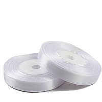 Стрічка атласна 1 см ( 33 МЕТРИ ) Біла