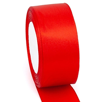 Стрічка атласна 3,8 см ( 23 МЕТРИ ) Червона