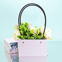 Сумка флористична 10см х 16 см "Горох на лавандовому"