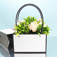 Сумка флористична 12 см х 22 см "Чорно-біла"