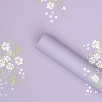 Плівка (калька) в листах "Квіточки на лавандовому" (58 см х 58 см) 5 листів