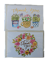 Листівки з конвертом для грошей "З квітковим принтом NEW", 2 шт.