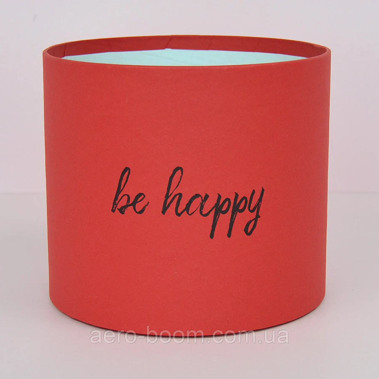 Шляпна коробка "Be Happy" червона 20 см