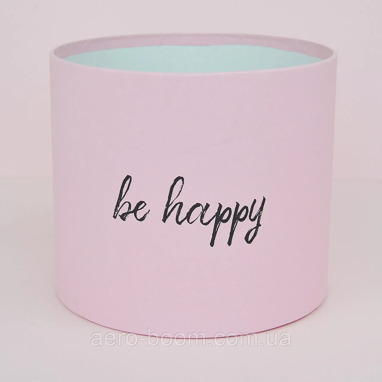 Шляпна коробка "Be Happy" рожева 18 см