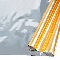 Плівка металізована в рулоні "Двостороння: срібло + золото" 70 см х 9 м