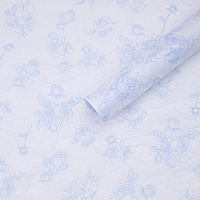 Папір тишею (50смх70 см) "Квіти ніжно-блакитні", 10 шт. в уп