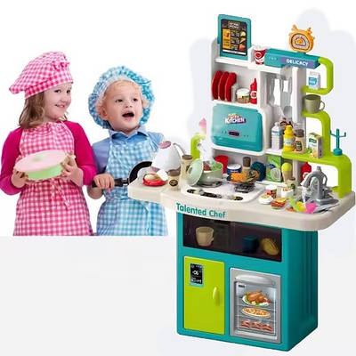 Висока іграшкова кухня хлопчикові 115 предметів світло звук пар вода Найкращий подарунок для дитячої ігрової кімнати