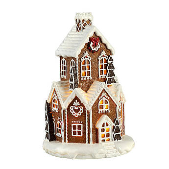 Статуетка новорічна для декору c LED підсвічуванням «Пряниковий будиночок» Maison