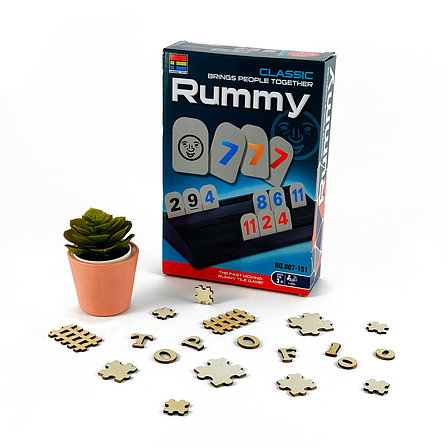 Руммі Настільна гра Руммікуб Міні / Rummikub Small version + правила УКРАЇНСЬКОЮ, фото 1