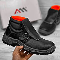 Черевики зварювальника шкіряні з металевим підноск взуття захисне для зварювання робочі спецвзуття робоче безпечне чоловіче польща