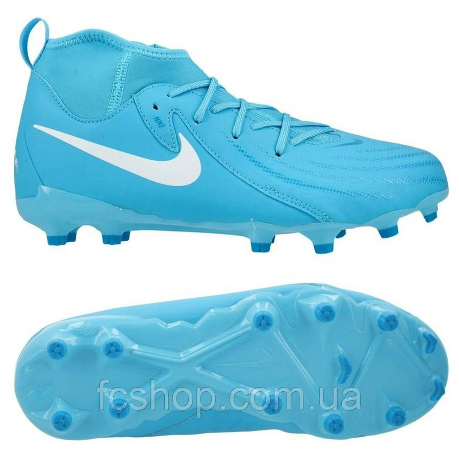 Дитячі футбольні бутси Nike Phantom Luna II Academy MG Junior FJ2603-400, Блакитний, Розмір (EU) — 35