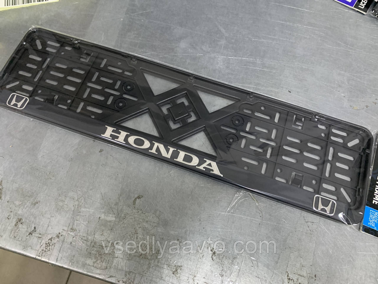 Рамка для номерного знака HONDA з хром, фото 1