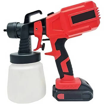 Електричний фарбокопульт з баком на 800мл Cordless Paint Spray Gun Червоний 400w