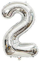Фольгована цифра КНР 40"(100 см) Срібло 2