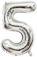 Фольгована цифра КНР 40"(100 см) Срібло 5